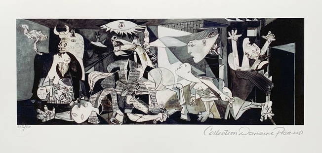 PABLO PICASSO Print: PABLO PICASSO PrintThis piece is pencil signed on the lower right as 'Collection Domaine Picasso' and has an embossed seal stamped by the Picasso Estate. Paper measures 16" x 8". Image measures 14" x