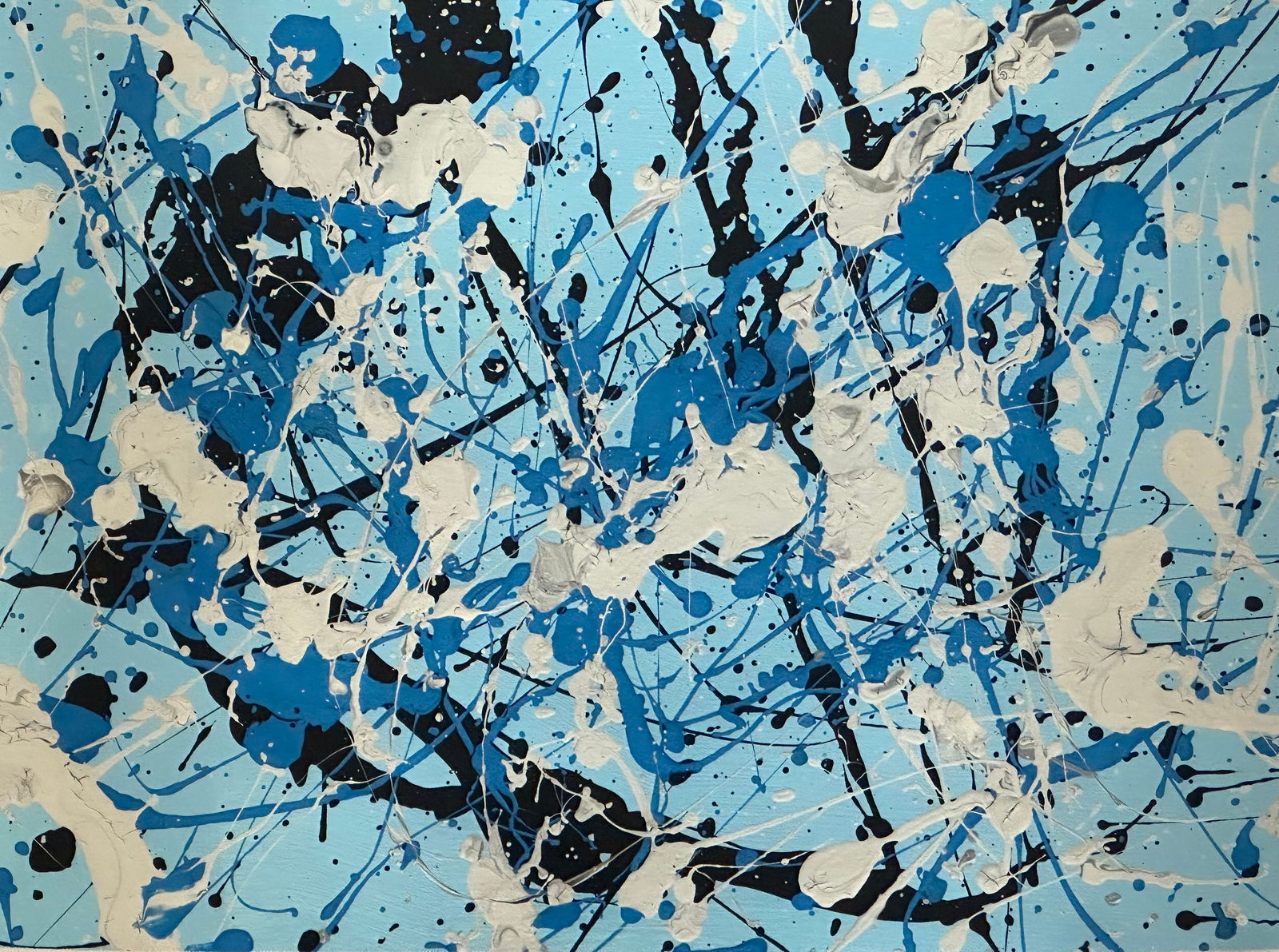 Jackson Pollock Abstract Painting on Paper: Jackson Pollock Abstract Painting on Paper (In the style of)-Approx Painting Size: 12 x 9 Inches. Jackson Pollack is famous for helping to create a whole new art movement called Abstract Expressionism