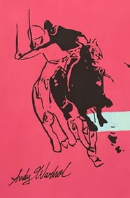 In the Style of Andy Warhol Drawing and Watercolor Painting on paper