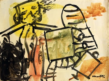 Abstract Acrylic on Canvas - Matta