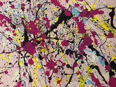 Jackson Pollock Abstract Painting on Paper (In the style of)