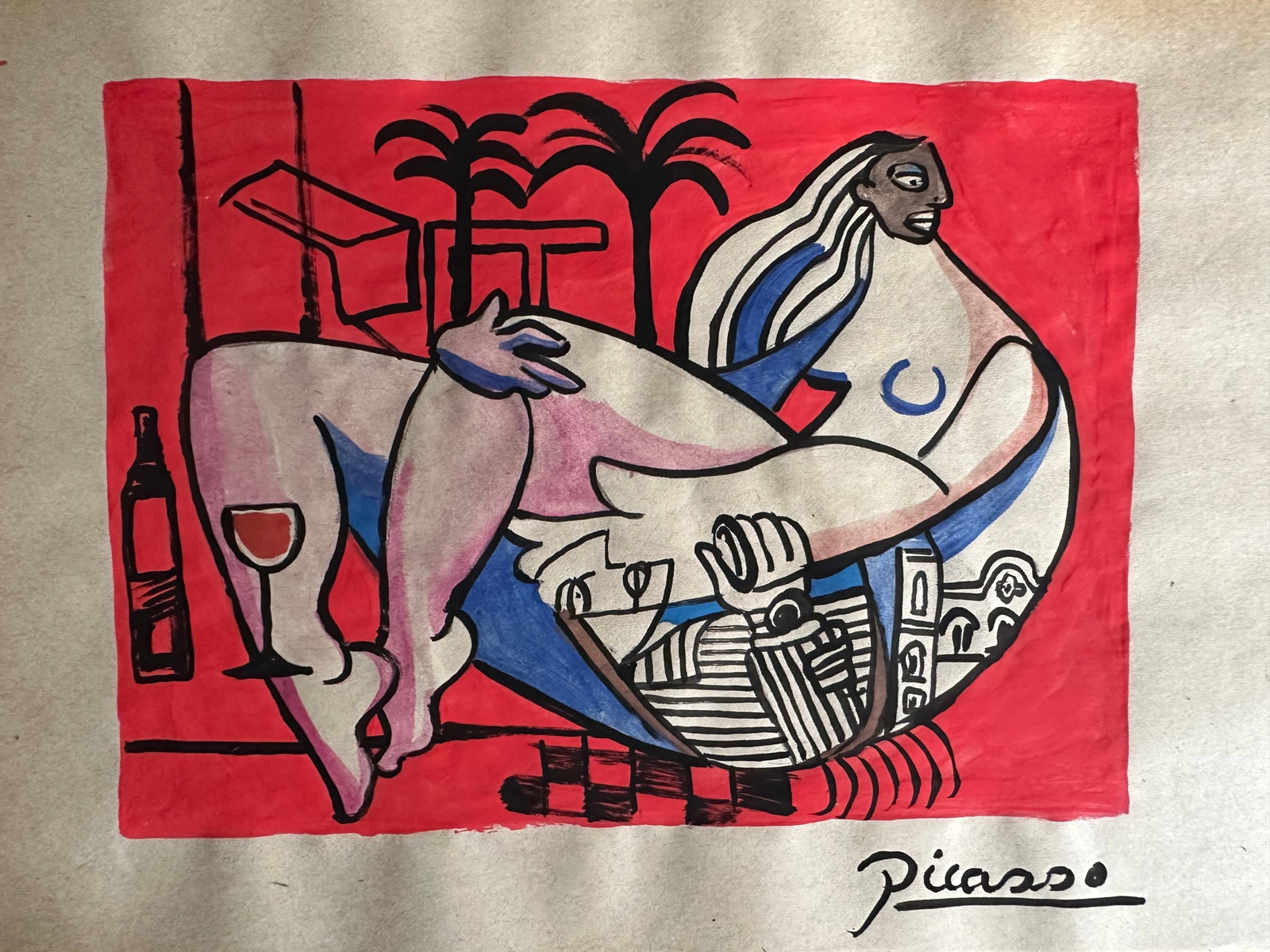 PABLO PICASSO Mixed Media on Paper: PABLO PICASSO Mixed Media on Paper. Approx Size: 11 3/4 x 8 1/2 inches. NY Collector. No COA or Documents. Sold as is to the manner or style of the artist.