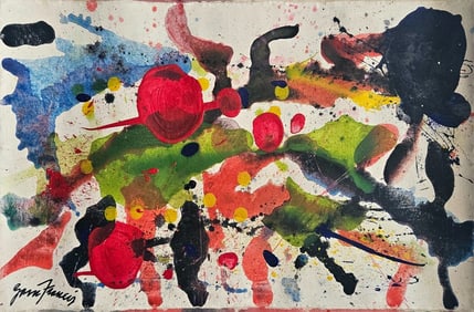 Abstract Acrylic Canvas, signed Sam Francis