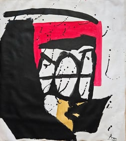 Abstract Acrylic Canvas, signed Robert Motherwell