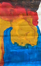 Abstract Acrylic Canvas Signed K. Haring