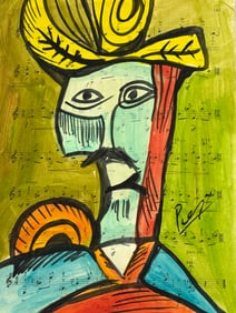 PABLO PICASSO WATERCOLOR DRAWING ON PAPER