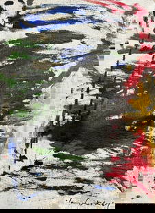 Abstract Acrylic Canvas Signed  Joan Mitchell: Abstract Acrylic Canvas Signed Joan Mitchell, 20th Century Modern Art. Size Approximately 43.5 by 36 centimeters. No COA, no supporting papers, sold "in the manner of"