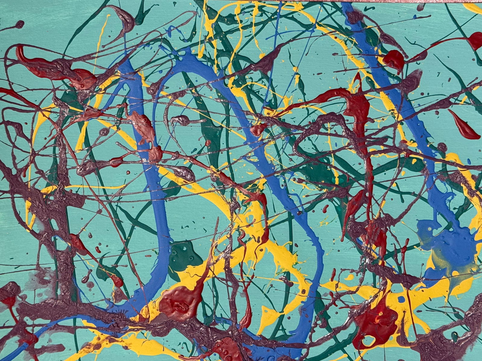 Jackson Pollock Abstract Painting on Paper: Jackson Pollock Abstract Painting on Paper -Approx Painting Size: 12 x 9 Inches. Jackson Pollock is famous for helping to create a whole new art movement called Abstract Expressionism. Abstract Expres