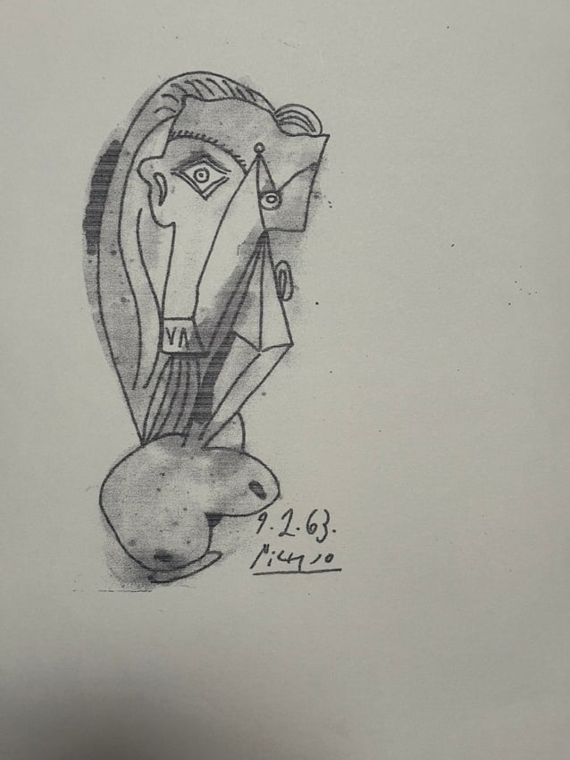 Pablo Picasso Art Drawing Print on Paper (1 of 2)