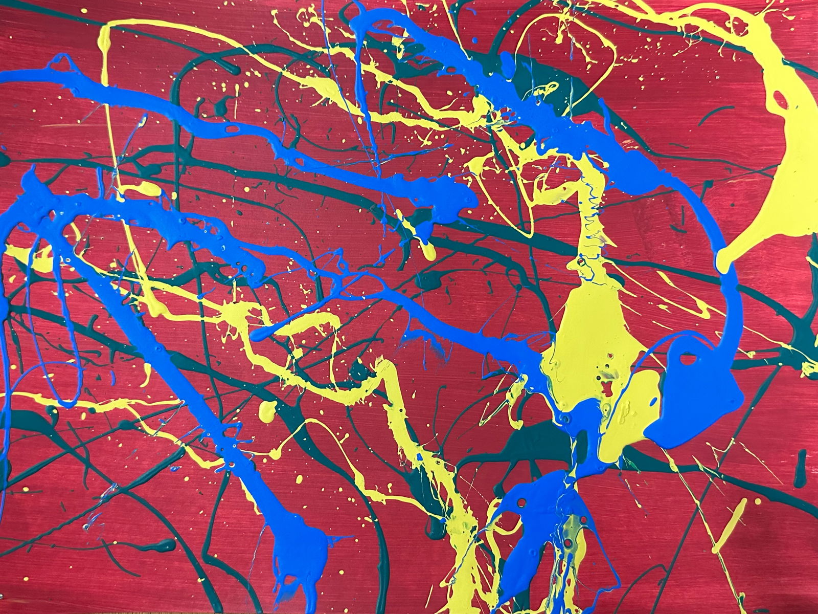 Jackson Pollock Abstract Painting on Paper: Jackson Pollock Abstract Painting on Paper -Approx Painting Size: 12 x 9 Inches. Jackson Pollack is famous for helping to create a whole new art movement called Abstract Expressionism. Abstract Expres