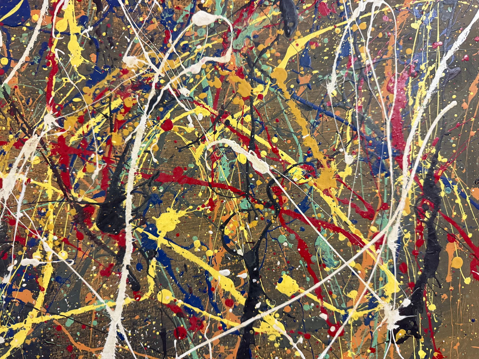 Jackson Pollock Abstract Painting on Paper: Jackson Pollock Abstract Painting on Paper (After the Artist)Approximate Size: 12 x 9 inchesThe work of Jackson Pollock, a pioneering figure in the Abstract Expressionist movement, inspires this piece