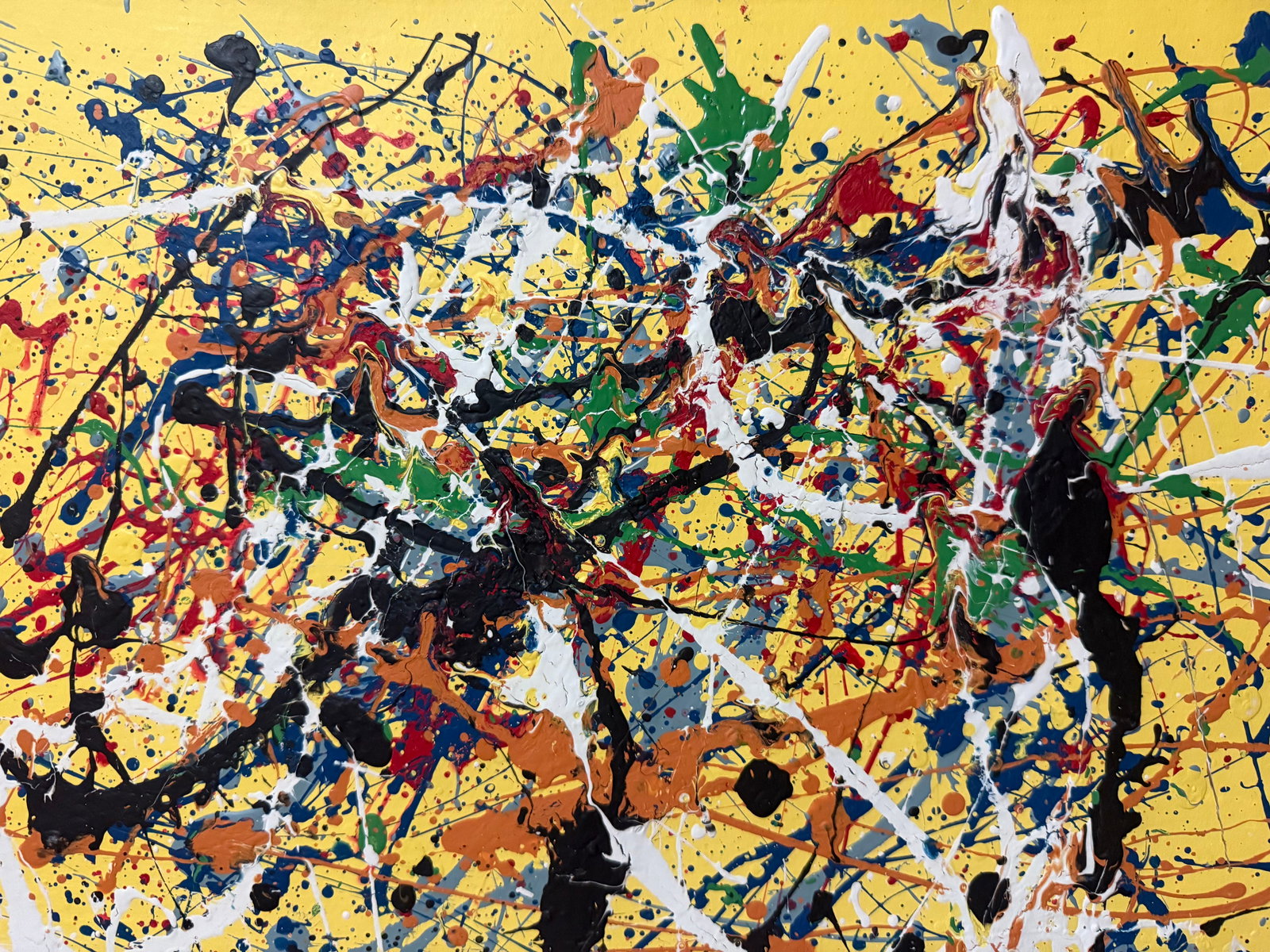 Jackson Pollock Abstract Painting on Paper: Jackson Pollock Abstract Painting on Paper (After the Artist)Approximate Size: 12 x 9 inchesThe work of Jackson Pollock, a pioneering figure in the Abstract Expressionist movement, inspires this piece