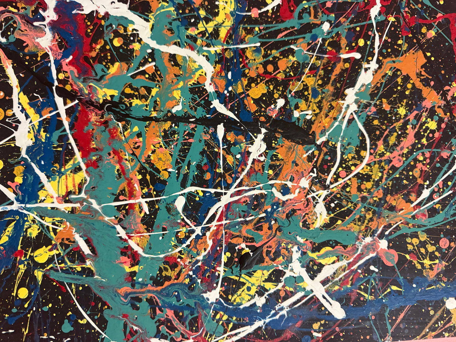 Jackson Pollock Abstract Painting on Paper: Jackson Pollock Abstract Painting on Paper (After the Artist)Approximate Size: 12 x 9 inchesThe work of Jackson Pollock, a pioneering figure in the Abstract Expressionist movement, inspires this piece