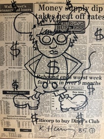 Keith Haring Newspaper -Keith Haring Newspaper Drawing