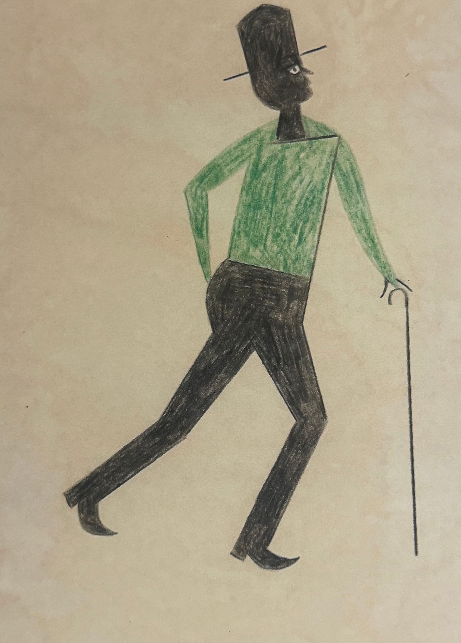 Bill Traylor Print on Paper: Bill Traylor Print On Paper. Size: 18 x 12 inches. See photos as part of the description. PROVENANCE: NEW YORK Private collection stamp on Verso.Will be shipped rolled in a tube. We pack & ship for yo
