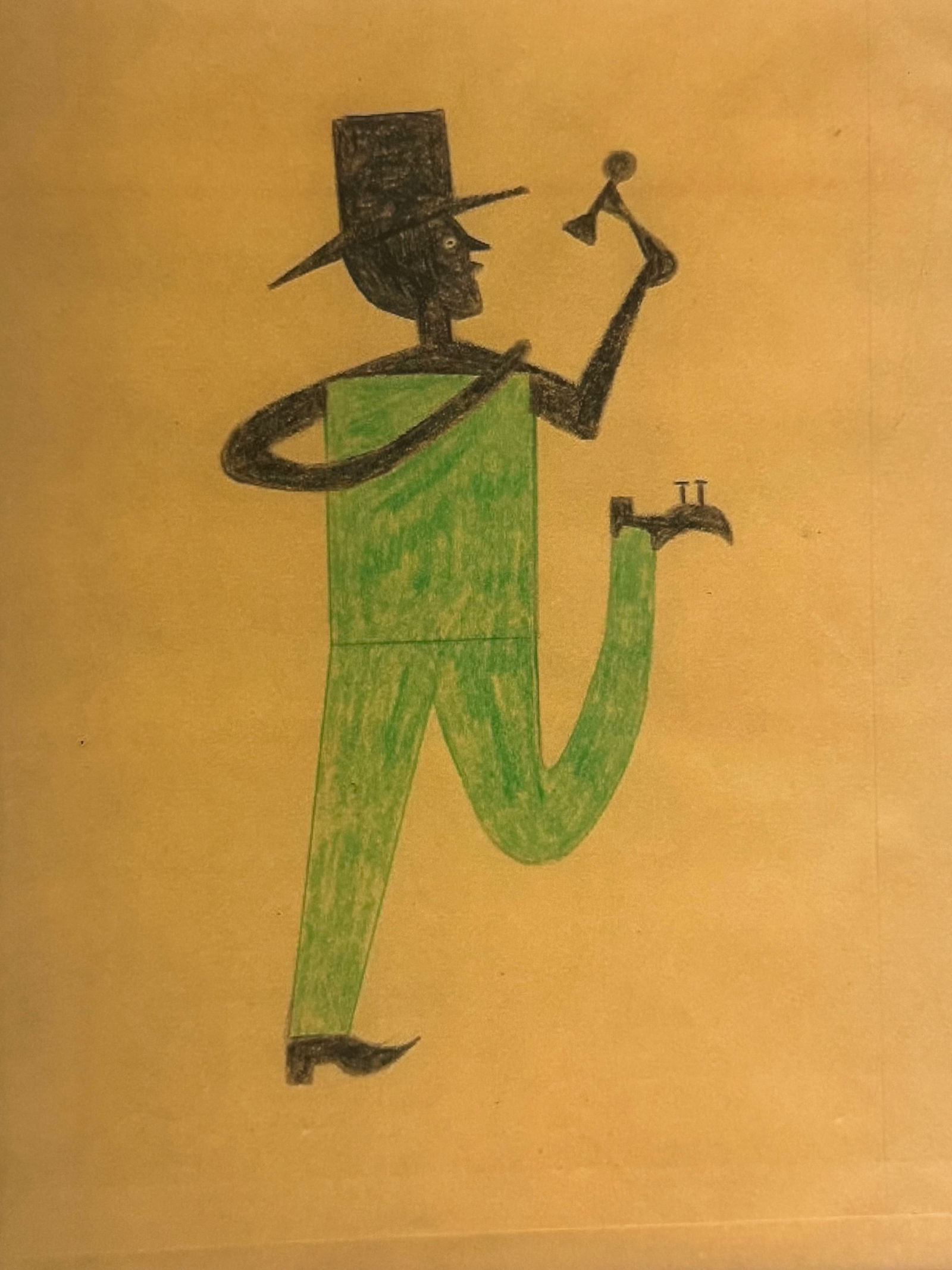 Bill Traylor Print on Paper: Bill Traylor Print On Paper. Size: 18 x 12 inches. See photos as part of the description. PROVENANCE: NEW YORK Private collection stamp on Verso.Will be shipped rolled in a tube. We pack & ship for yo