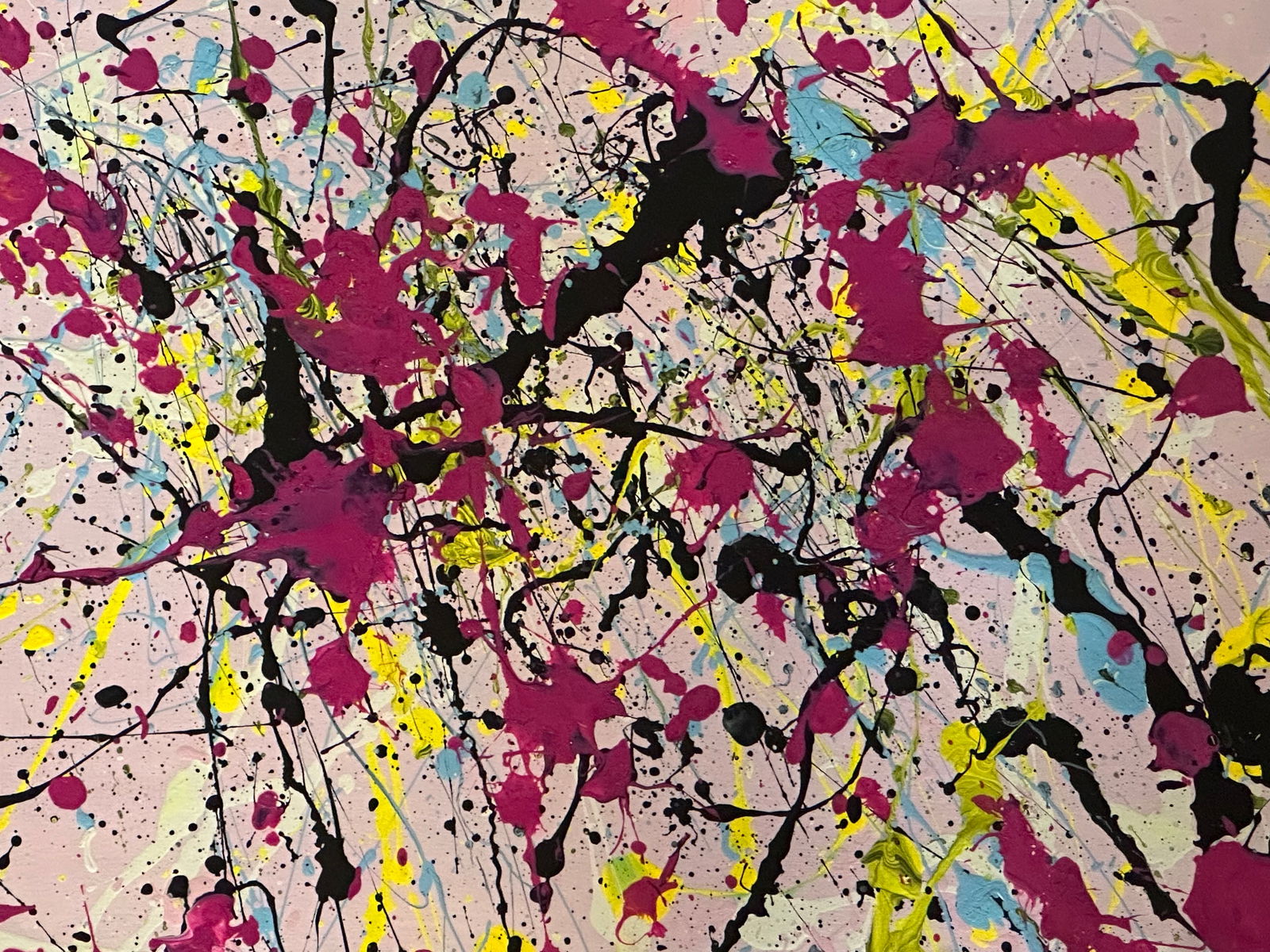Jackson Pollock Abstract Painting on Paper (In the style of): Jackson Pollock Abstract Painting on Paper (In the style of)-Approx Painting Size: 12 x 9 Inches. Jackson Pollack is famous for helping to create a whole new art movement called Abstract Expressionism