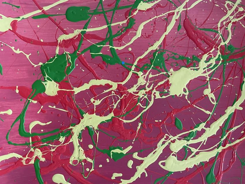 Jackson Pollock Abstract Painting on Paper: Jackson Pollock Abstract Painting on Paper -Approx Painting Size: 12 x 9 Inches. Jackson Pollack is famous for helping to create a whole new art movement called Abstract Expressionism. Abstract Expres