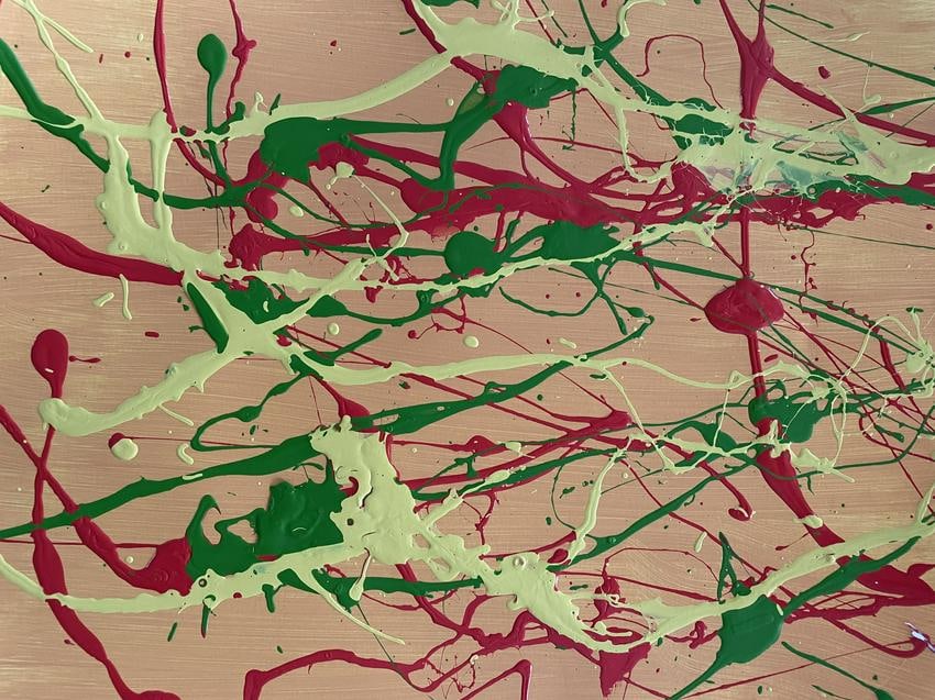 Jackson Pollock Abstract Painting on Paper: Jackson Pollock Abstract Painting on Paper -Approx Painting Size: 12 x 9 Inches. Jackson Pollack is famous for helping to create a whole new art movement called Abstract Expressionism. Abstract Expres