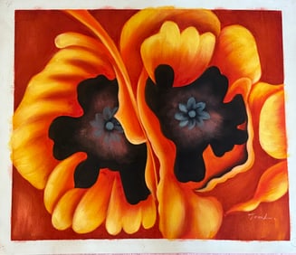 Abstract Acrylic on Canvas, Signed