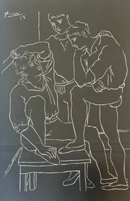 Picasso Line Drawing/ Print White and Black
