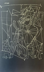 Picasso Line Drawing/ Print White and Black
