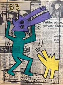 Keith Haring Newspaper Drawing