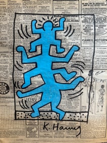 Keith Haring Newspaper Drawing