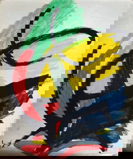 Abstract Acrylic Canvas Signed Miotte: Abstract Acrylic Canvas Signed Miotte, 20th Century Modern Art. Size Approximately 35 by 43 centimeters. No COA, no supporting papers, sold "in the manner of"