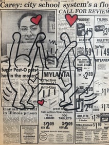 Keith Haring Newspaper Drawing