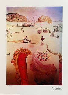 Salvador Dali Signed Print: Salvador Dali Print, facsimile signed on the lower right. Pencil numbered from an edition of 375. Paper measures 15" x 11". Image measures 12" x 8.5". Made on thick, quality archival paper. Comes with