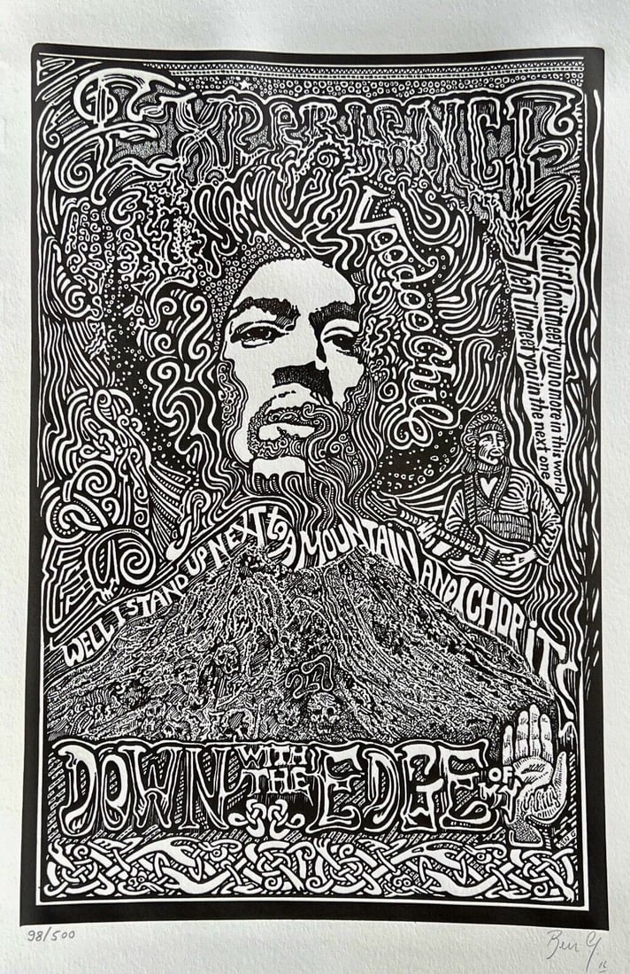 Rare Limited Edition Art Print/poster piece, Hand signed by the artist Ben G.: This is a rare limited edition Art Print/poster piece, signed, Numbered from an edition of 500. Measures 11 x 17. Comes unframed.