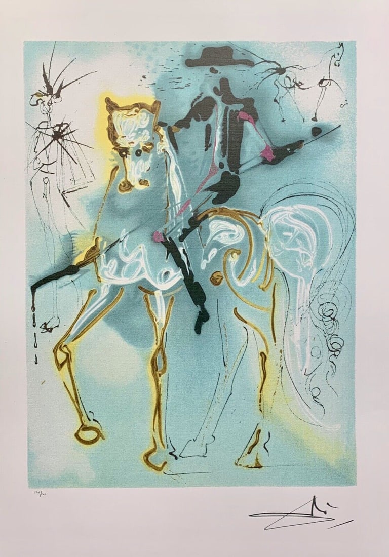 lithograph is facsimile signed of Dali’s signature: This lithograph is facsimile signed of Dali’s signature.Produced on archival quality thick paper, pencil numbered from an edition of 500.Image measures 28.5? x 19?. Paper with border measures 33? x