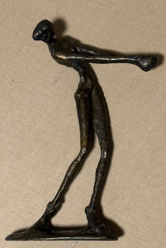 Vintage Bronze Brutalist Golfer stature (1 of 2)