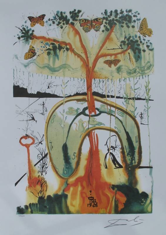 Salvador Dali Lithograph: Salvador Dali Lithograph.Pencil numbered from an edition of 500. Beautiful piece with vibrant colors! The image size measures 23" x 15-3/4". The paper with border measures 29.5" x 21.5".