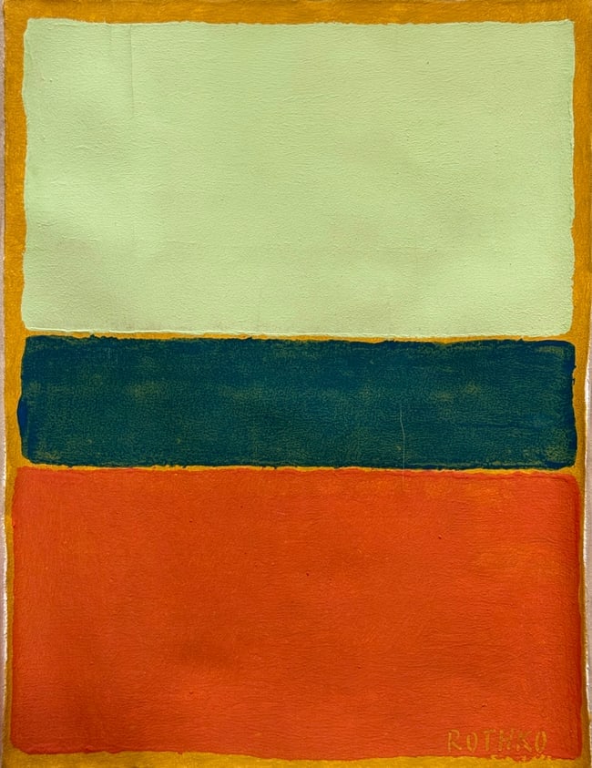 Abstract Acrylic Canvas: Abstract Acrylic Canvas Signed Mark Rothko , 20th Century Modern Art. Size Approximately 43.5 by 36 centimeters. No COA, no supporting papers, sold "in the manner of"