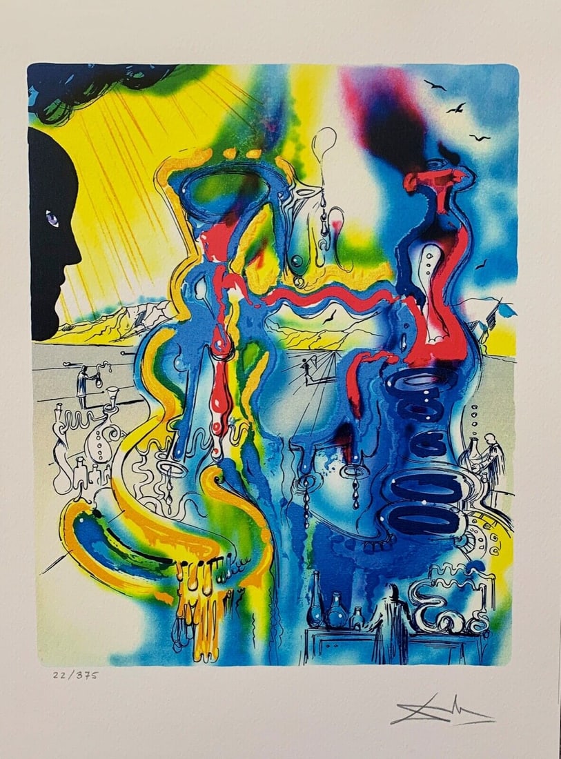 Salvador Dali Limited Edition Print: Salvador Dali Limited Edition PrintThis piece is a facsimile signed on the lower right. Pencil numbered from an edition of 375. Paper measures 17" x 12". The image measures 12.5" x 10".