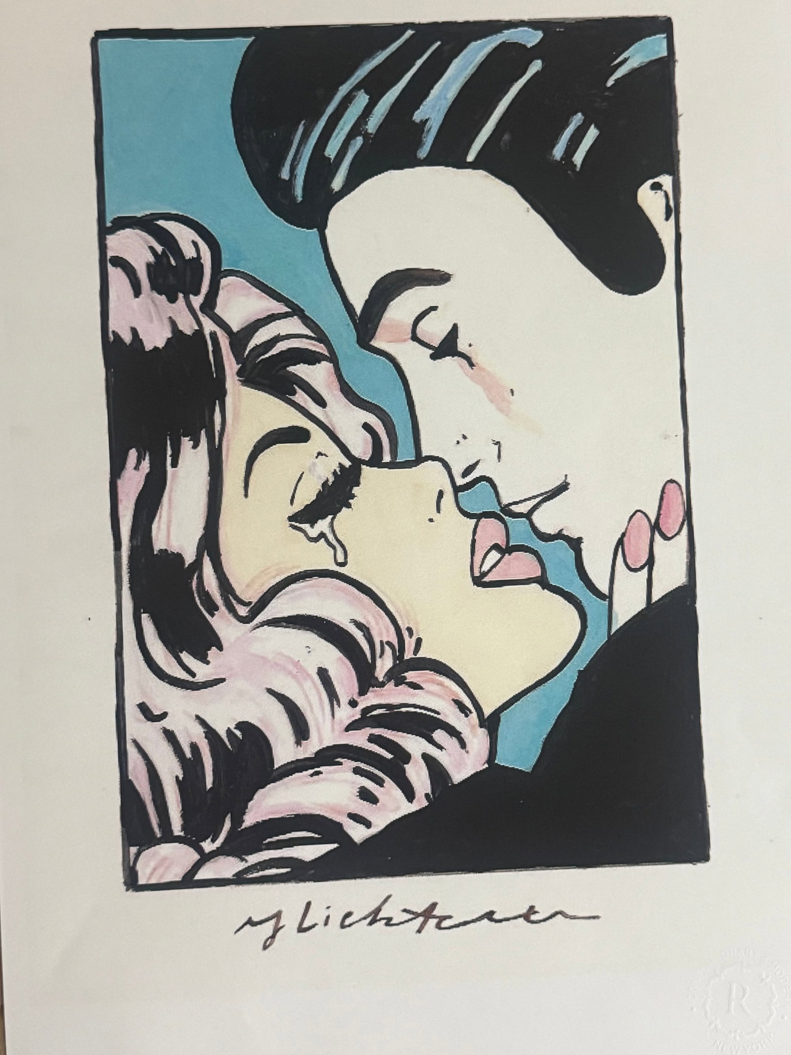 Roy Lichtenstein Print on Paper: Roy Lichtenstein Print On Paper. Size: 18 x 12 inches. See photos as part of the description. PROVENANCE: NEW YORK Private collection stamp on Verso.Will be shipped rolled in a tube. We pack & ship fo