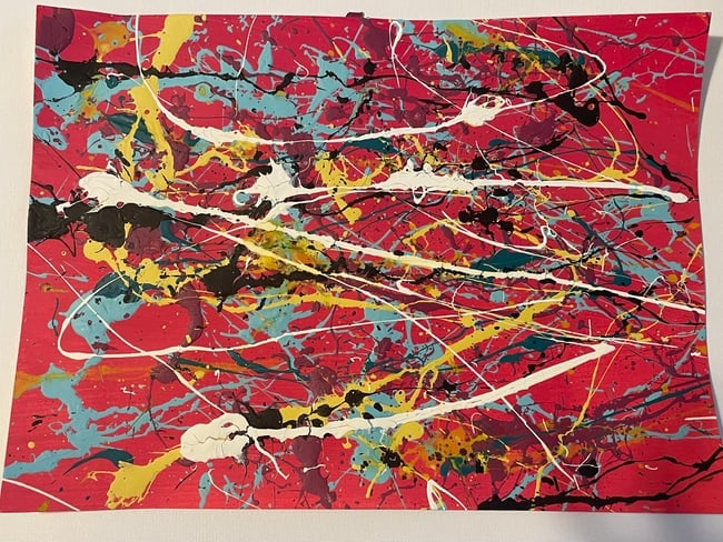 Jackson Pollock Abstract Painting on Paper: Jackson Pollock Abstract Painting on Paper -Approx Painting Size: 12 x 9 Inches. Jackson Pollack is famous for helping to create a whole new art movement called Abstract Expressionism. Abstract Expres