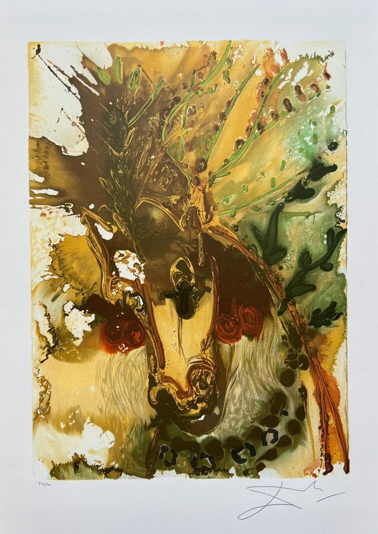 Salvador Dali Limited Edition Print: Salvador Dali Limited Edition PrintThis piece is a facsimile signed on the lower right. It is pencil numbered from an edition of 375. Image measures 16" x 11 3/4". Paper with border measures 22" x 14