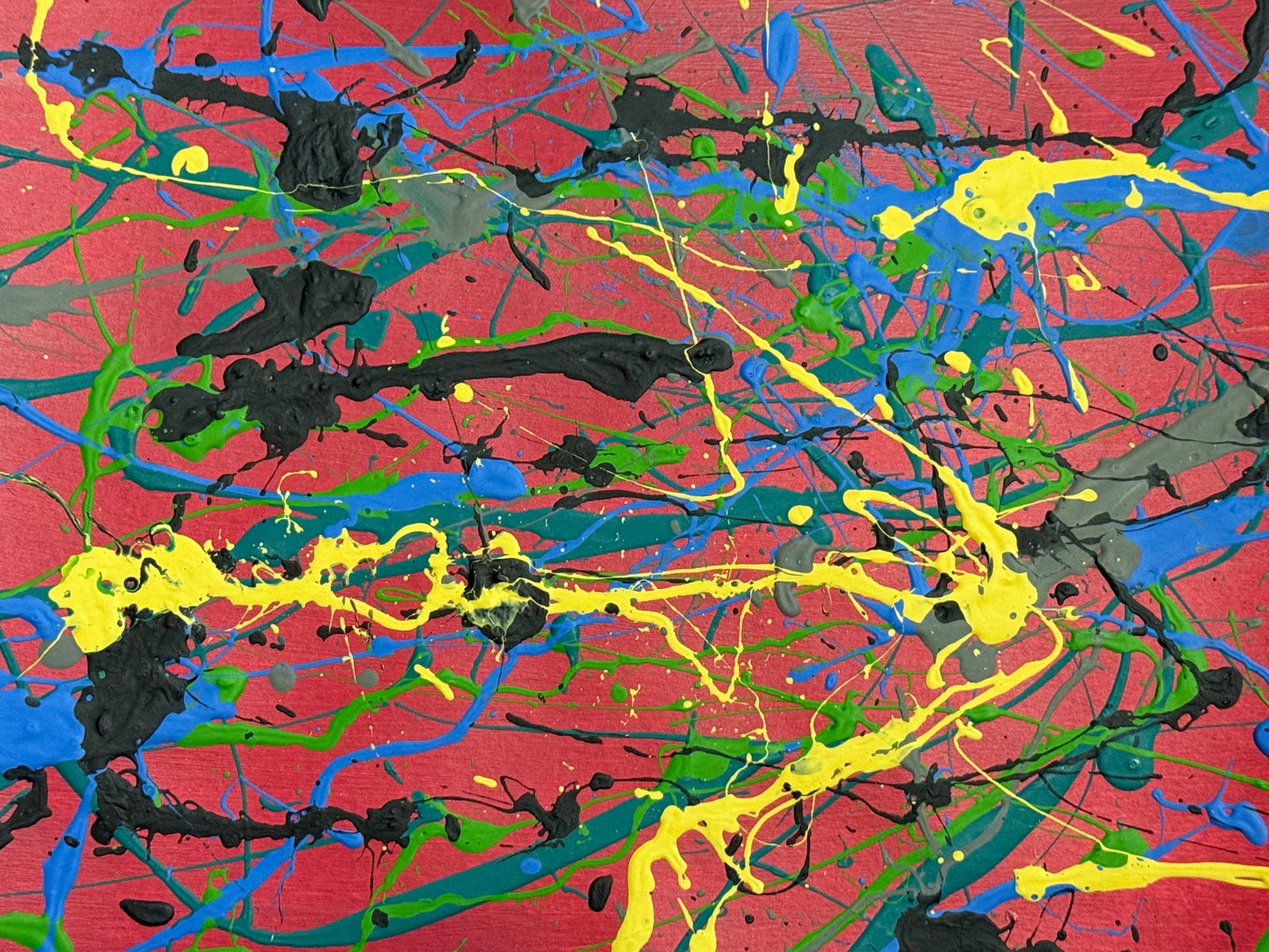 Jackson Pollock Abstract Painting on Paper: Jackson Pollock Abstract Painting on Paper -Approx Painting Size: 12 x 9 Inches. Jackson Pollock is famous for helping to create a whole new art movement called Abstract Expressionism. Abstract