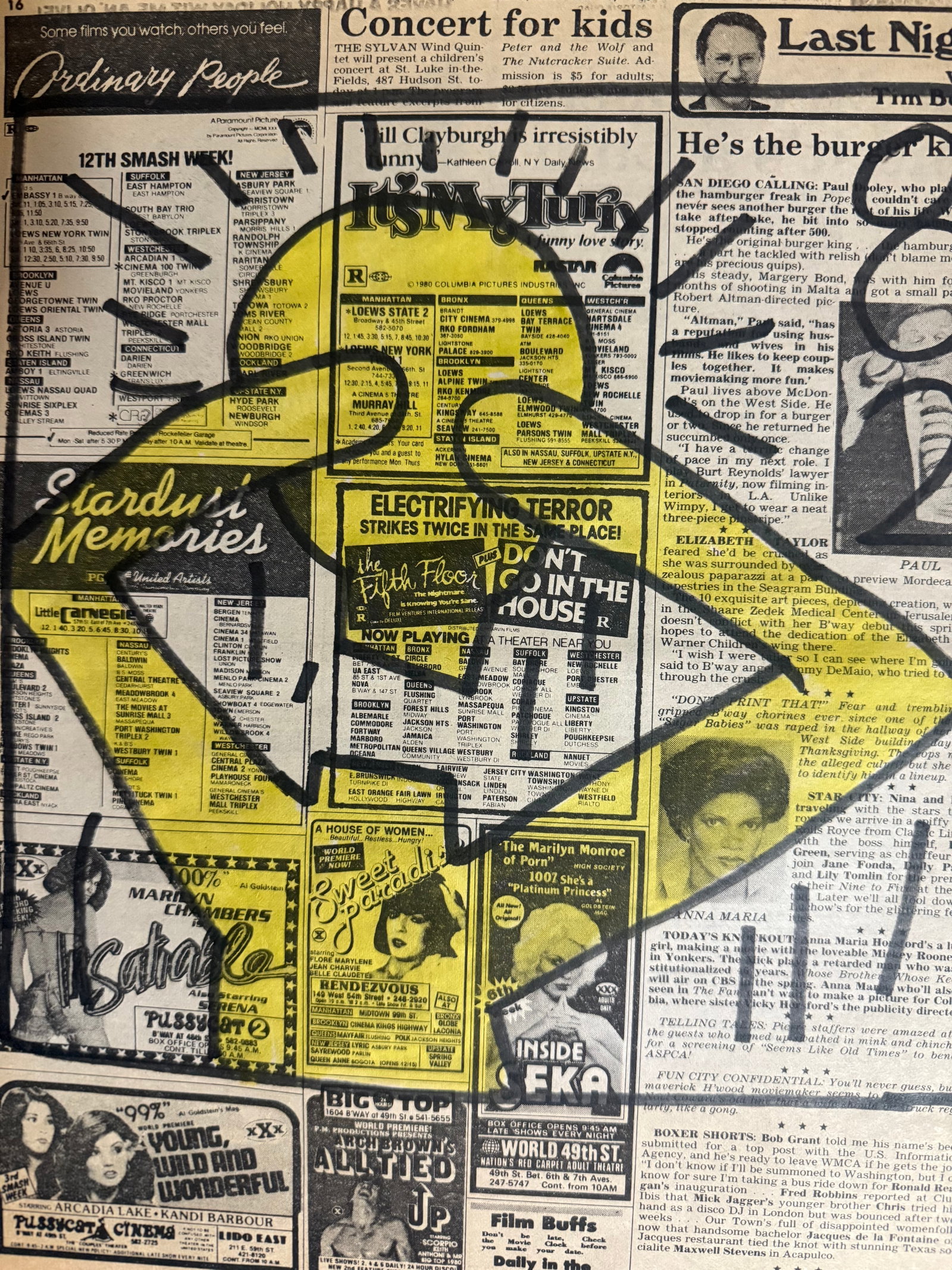 Keith Haring Newspaper -Keith Haring Newspaper Drawing (1 of 3)
