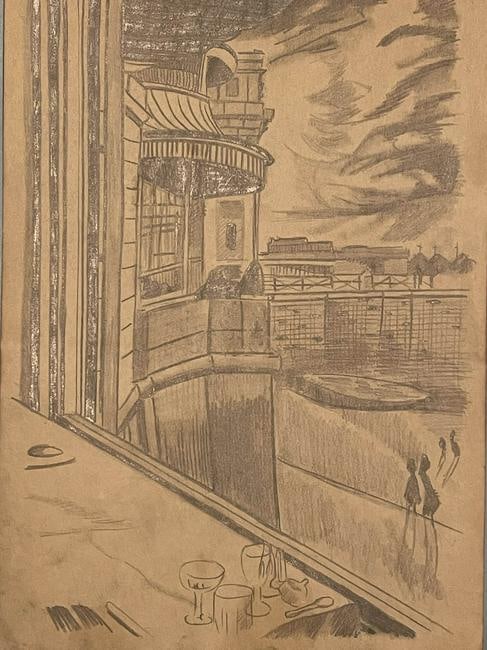 JAMES TISSOT (Style of) Drawings on old Paper (1 of 2)