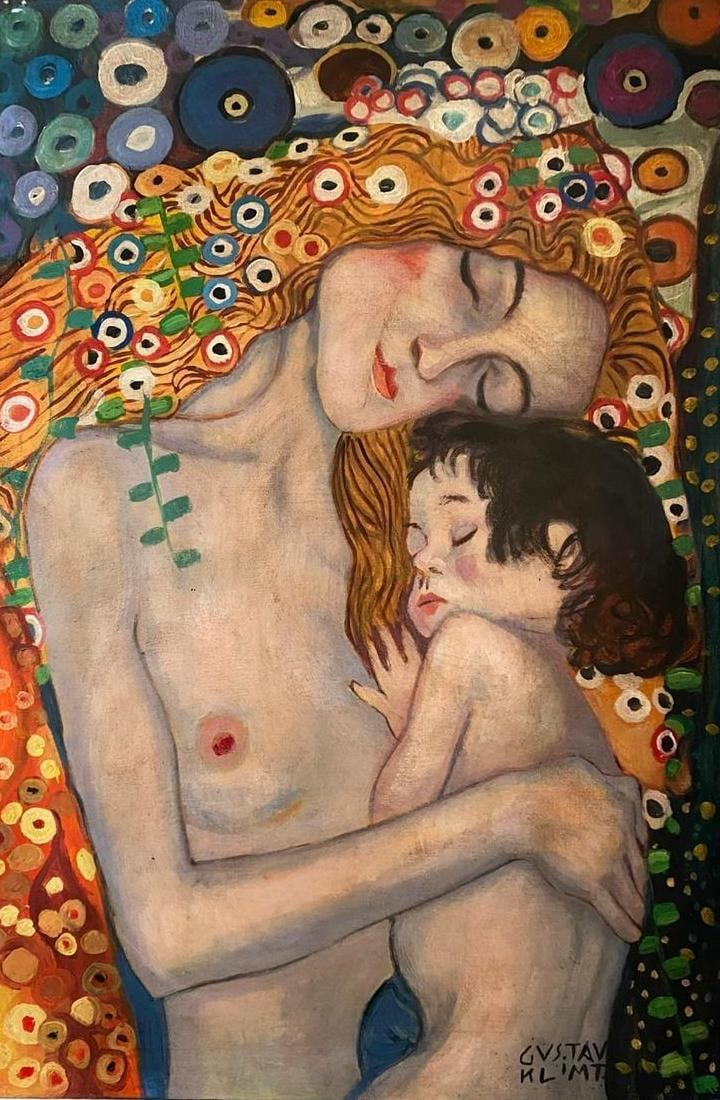 GUSTAV KLIMT OIL PAINTING ON CANVAS (Style of): GUSTAV KLIMT OIL PAINTING ON CANVAS (Style of). MEASUREMENTS: 40 x 60 CM