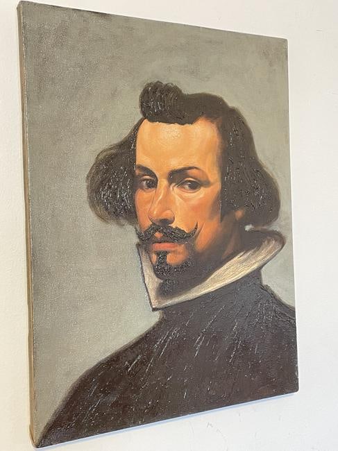 Portrait of a Man In the Style of Valazquez- Oil Painting on Canvas: Portrait of a Man In the Style of Valazquez- Oil Painting on Canvas. (In the Style Of). Measurements: 16 x 12 inches (UNFRAMED)