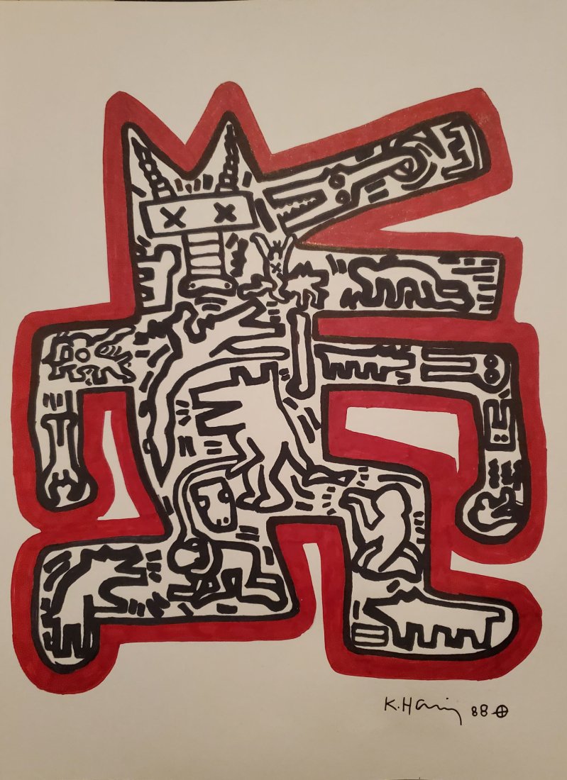 ORIGINAL KEITH HARING INK DRWING-Signed-COA (1 of 7)