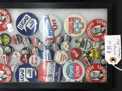 89X/ Vintage Political Buttons: Buttons or Pins