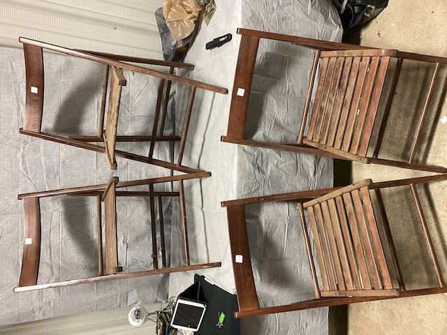 Set of 4 Wooden Folding Chairs (1 of 3)