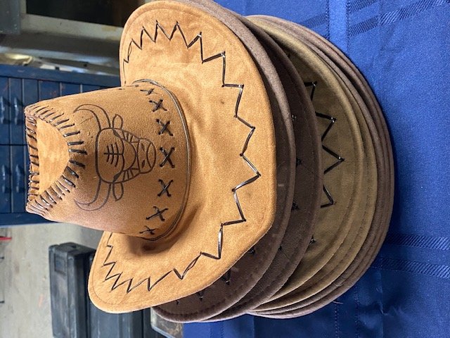 9 brown Leather like Cowboy Hats: 9 brown Leather like Cowboy Hats