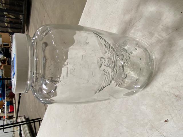 mason jar with eagle design: 14 inches tall
